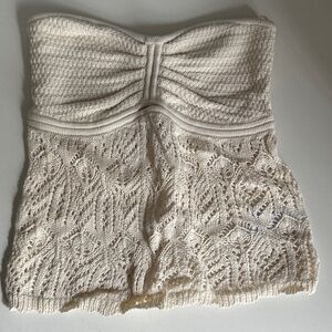 American Eagle Outfitters Cream Knit Tube Top